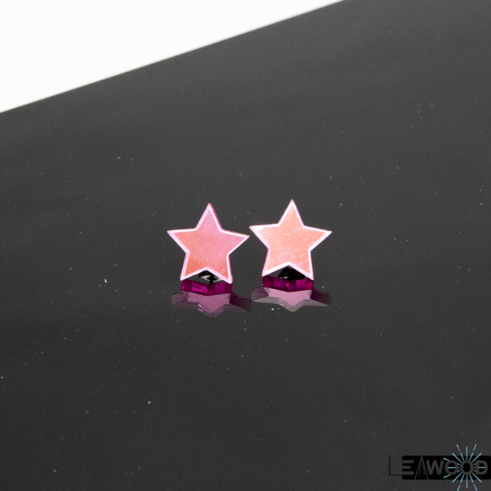 Boucles d'oreille en étoile en acrylique miroir rose