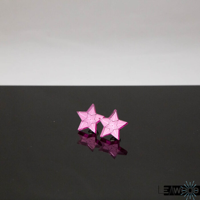 Boucles d'oreille en étoile gravées rose pas cher
