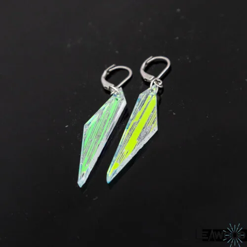 Boucles d'oreille pendantes en acrylique irisé - Leawood Modern Lines